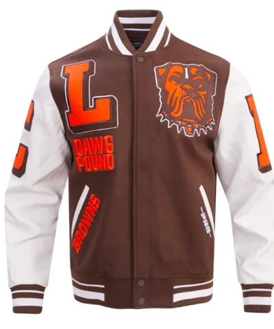 Cleveland Browns Mashup Rib Varsity Wool-Leather Jacket