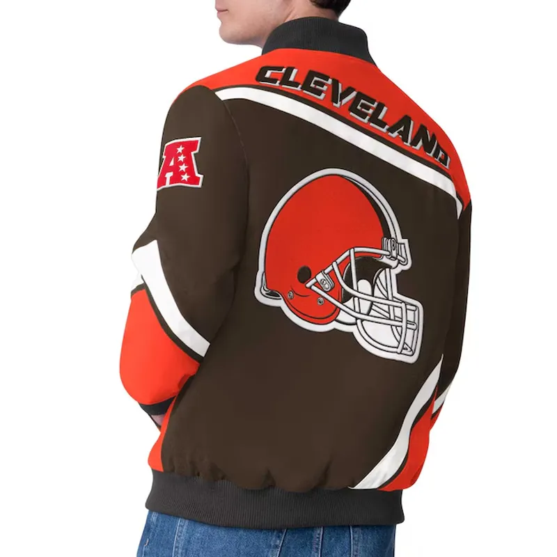 Cleveland Browns Maximum Racing Brown Jacket back webp