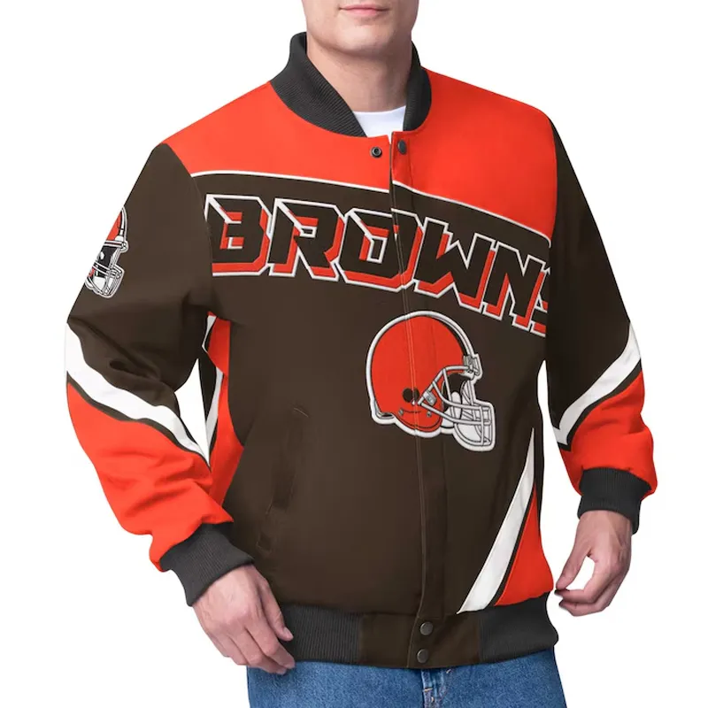 Cleveland Browns Maximum Racing Brown Jacket webp