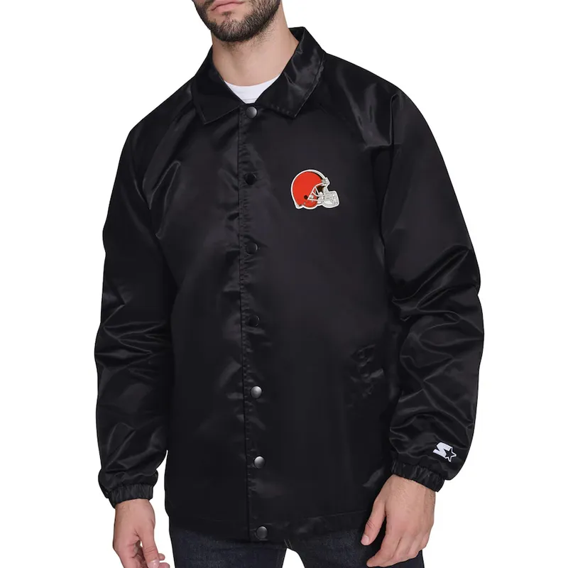 Cleveland Browns Retro Logo Coaches Jacket webp