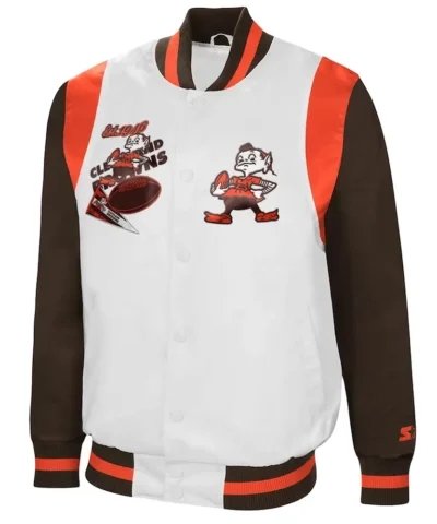 Cleveland Browns Retro The All-American White-Brown Jacket