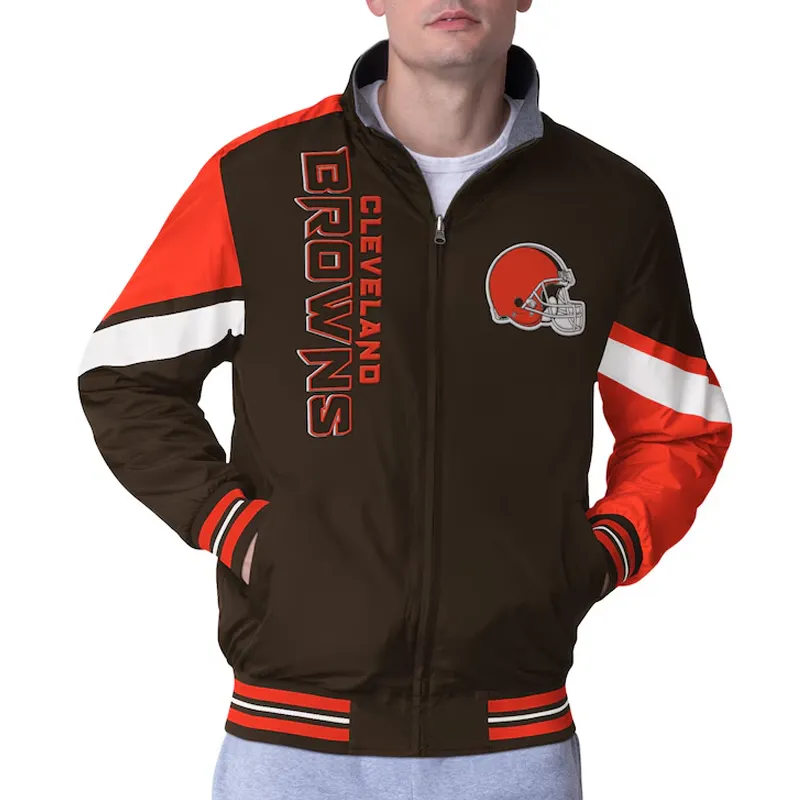 Cleveland Browns Strong Arm Brown Full Zip Jacket webp
