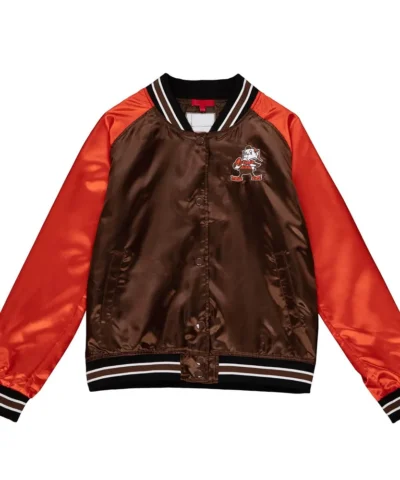 Cleveland Browns Team 2.0 Brown and Orange Satin Jacket