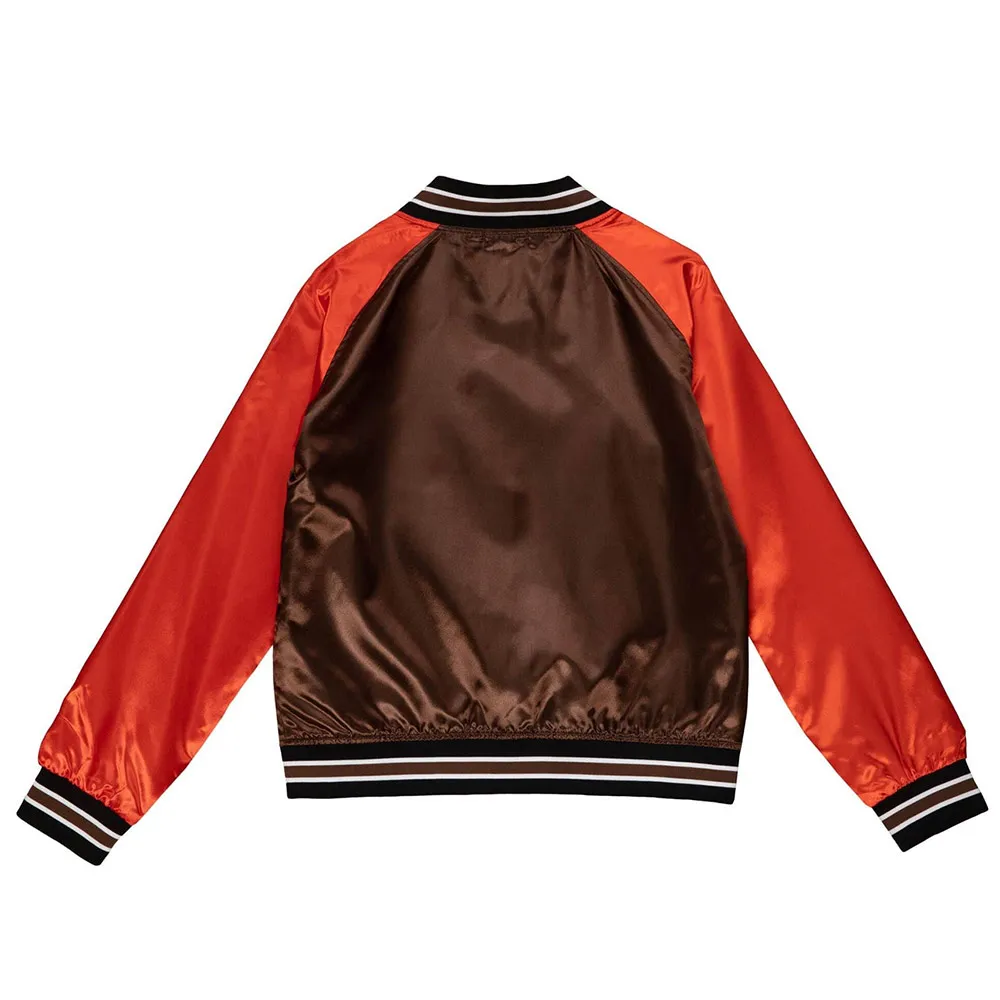 Cleveland Browns Team 2 0 Brown and Orange Satin Jacket back webp