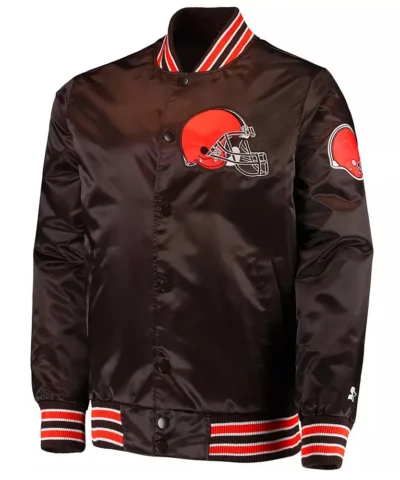 Cleveland Browns The Diamond Retro Brown Satin Jacket