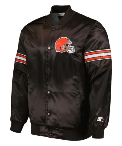 Cleveland Browns The Pick and Roll Brown Satin Jacket