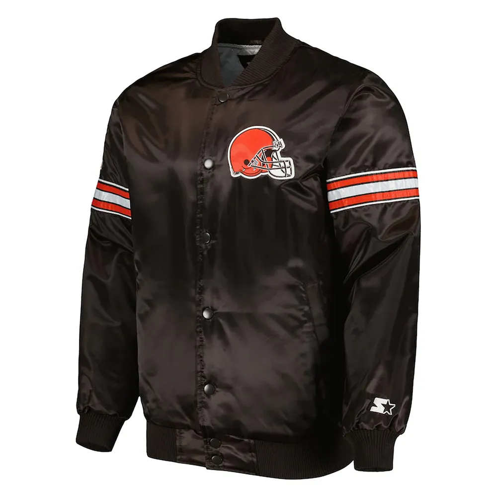 Cleveland Browns The Pick and Roll Brown Satin Jacket webp