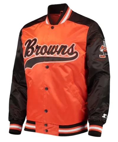 Cleveland Browns The Tradition II Brown and Orange Satin Jacket