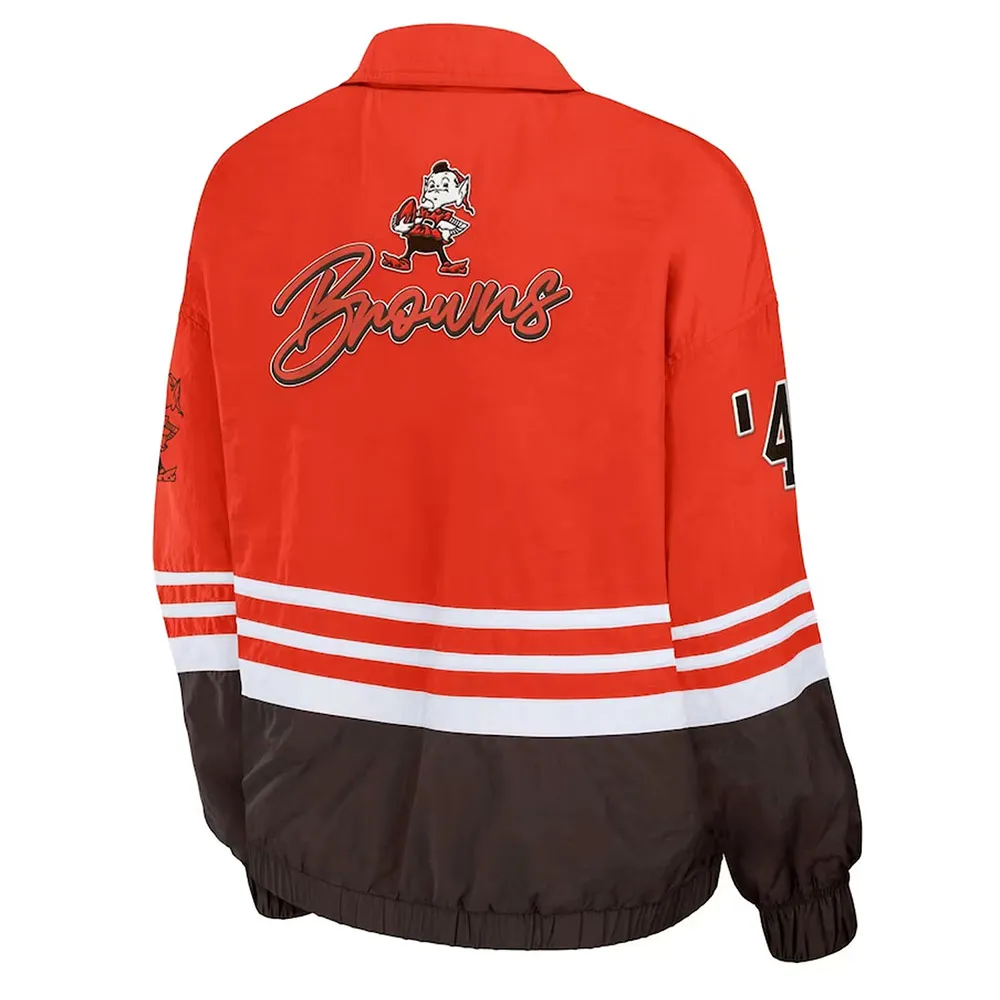 Cleveland Browns Throwback Windbreaker Jacket back webp