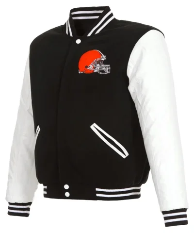 Cleveland Browns Varsity Black and White Jacket