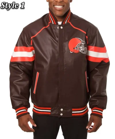 Cleveland Browns Varsity Brown Leather Jacket