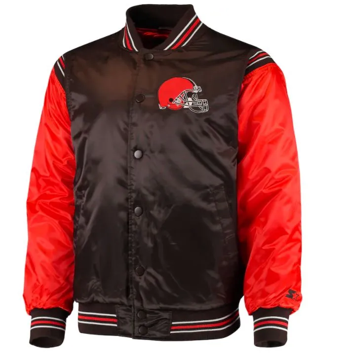 Cleveland Browns Varsity Red and Black Starter Jacket webp