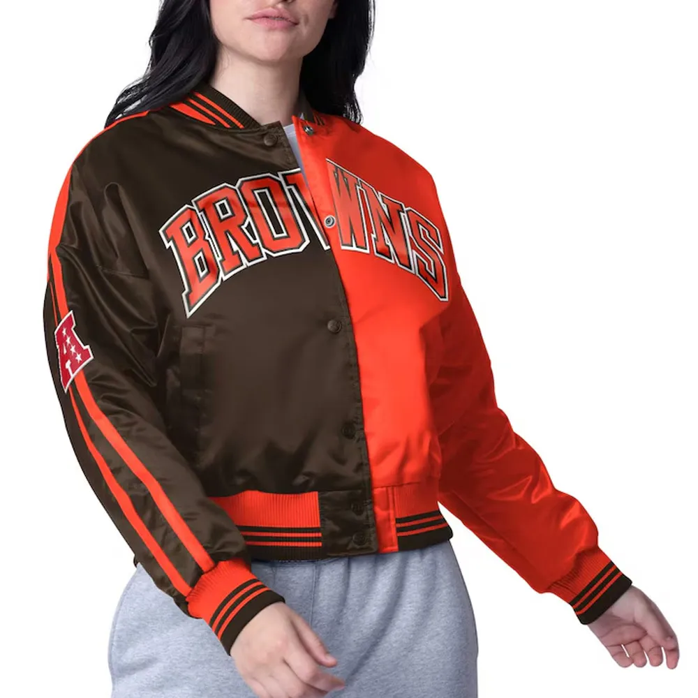 Cleveland Browns Zone Blitz Brown Orange Jacket webp