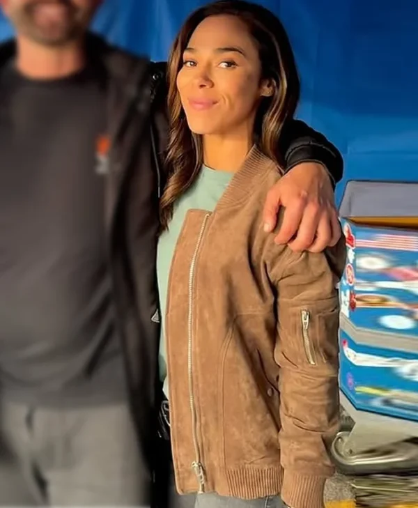 Countdown 2025 Jessica Camacho Brown Bomber Jacket