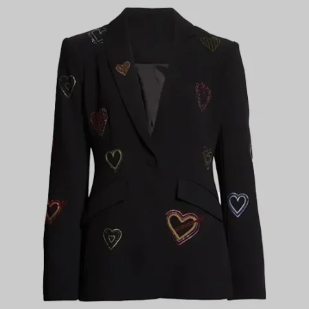 Days Of Our Lives Stephanie Johnson Black Sequin Heart Blazer