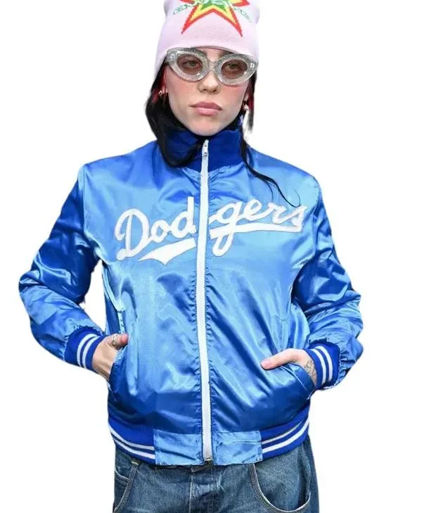 Dodgers Billie Eilish 2023 Blue Varsity Jacket
