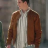 Elite Guzman Brown Bomber Suede Leather Jacket webp