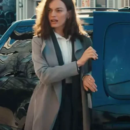 Ella McCay Emma Mackey Grey Trench Coat