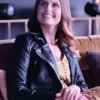 Ellie Taylor Ted Lasso S2 Flo Collins Black Biker Leather Jacket 1 webp