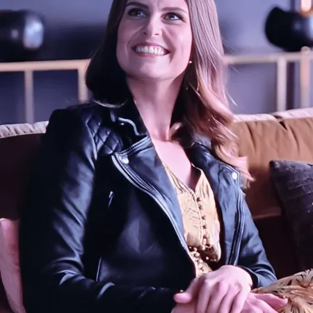 Ellie Taylor Ted Lasso S2 Flo Collins Black Biker Leather Jacket 1 webp