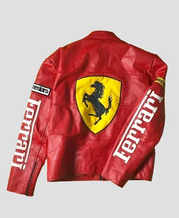 Ferrari Motorcycle Racing Red Leather Jacket For Men And Women Ferrari Motorcycle Racing Red Leather Jacket For Men And Women