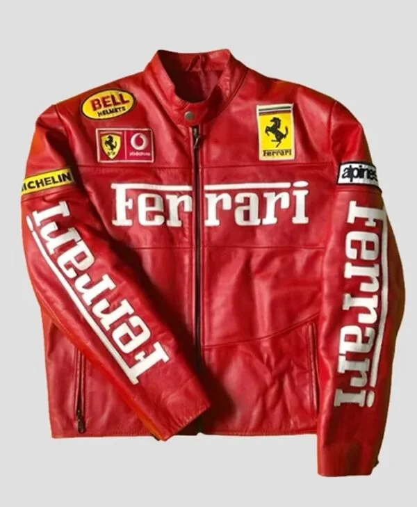 Ferrari Motorcycle Racing Red Leather Jacket Ferrari Motorcycle Racing Red Leather Jacket