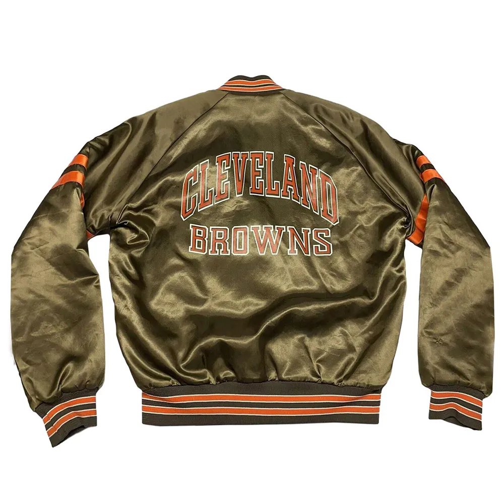 Football Cleveland Browns Vintage Satin Jacket back webp
