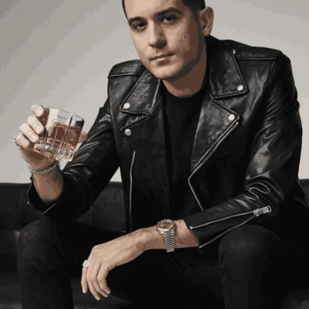 G-Eazy Black Biker Real and PU Leather Jacket