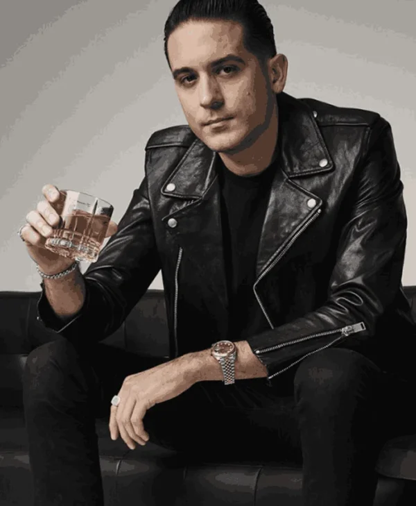 G Eazy Black Biker Real and Faux Leather Jacket