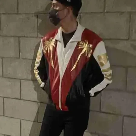 G-Eazy Dancing Kid Palm Tree Bomber Real Leather Jacket