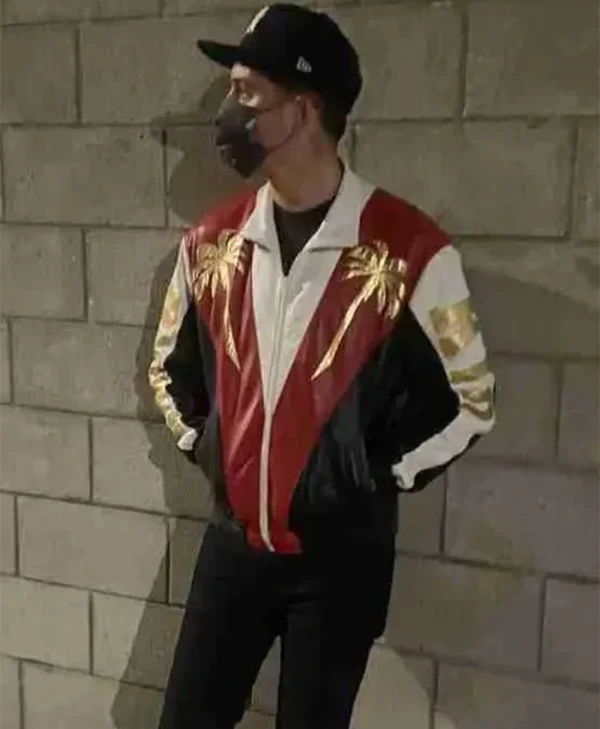 G Eazy Dancing Kid Palm Tree Bomber Real Leather Jacket