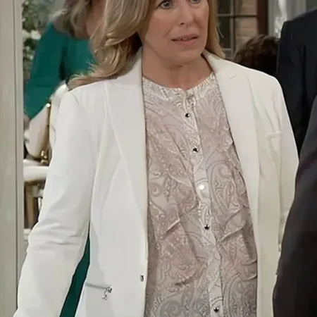 General Hospital Laura Spencer Collins White Blazer Coat