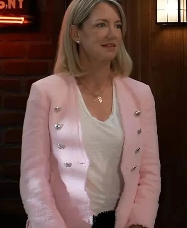 General Hospital Nina Reeves Pink Tweed Blazer Jacket front webp