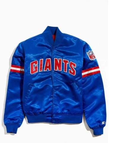 Giants New York Blue and White Satin Jacket