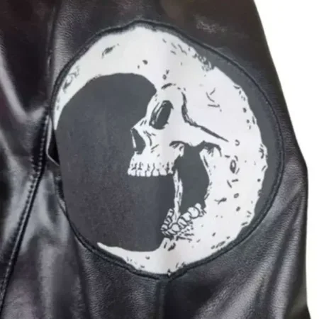 Girl Gang Skull Black Leather Jacket