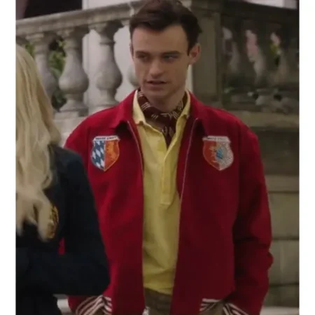 Gossip Girl Reboot S02 Max Wolfe Red Bomber Jacket webp