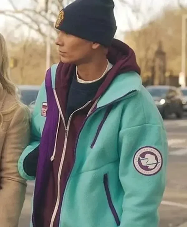 Gossip Girl S02 Evan Mock Turquoise Fleece Jacket On Sale webp