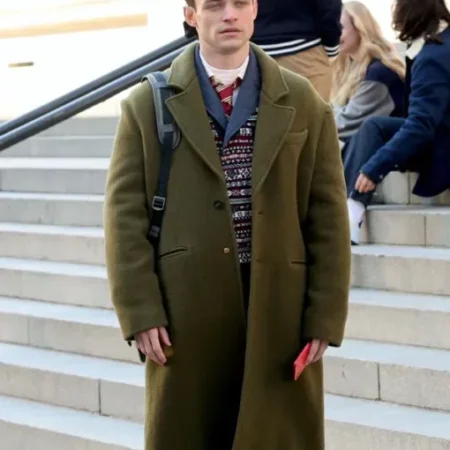Gossip Girl S02 Thomas Doherty Green Trench Coat webp