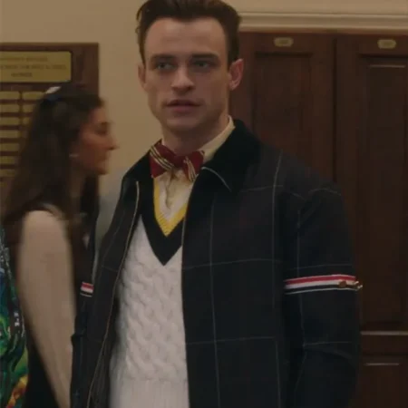Gossip Girl SO2 Thomas Doherty Blue Check Jacket for sale webp