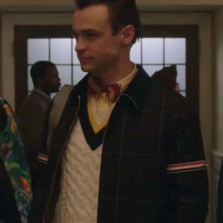 Gossip Girl SO2 Thomas Doherty Blue Check Jacket sale webp