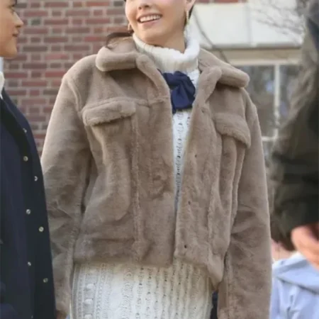 Gossip Girl Zion Moreno Fur Jacket front webp
