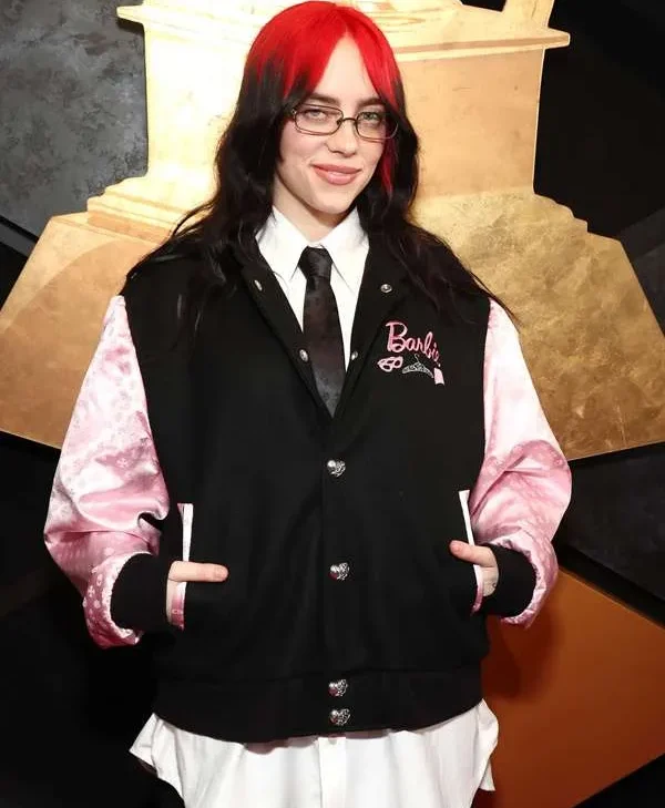Grammys Award 2024 Billie Eilish Barbie Varsity Jacket