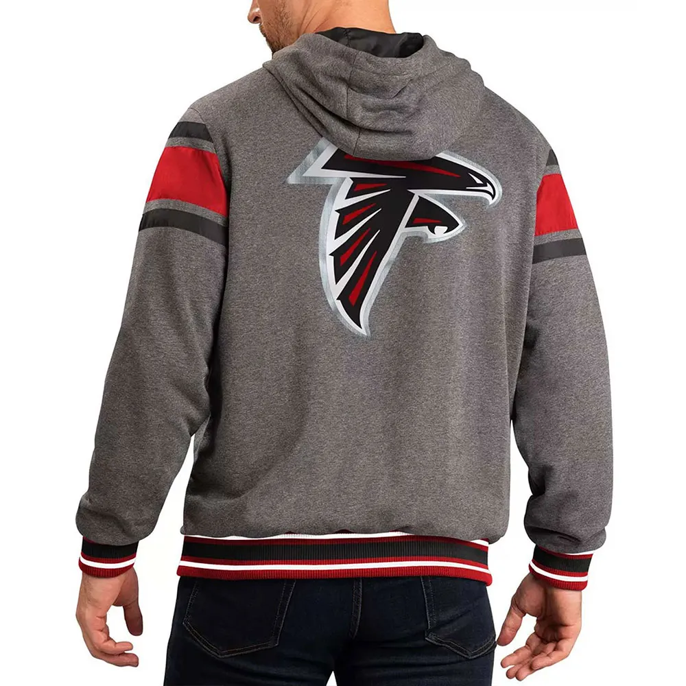Gray Atlanta Falcons Extreme Hoodie back webp