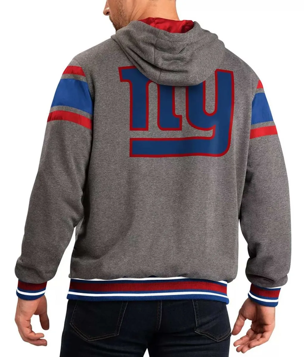 Gray New York Giants Extreme Hoodie back webp