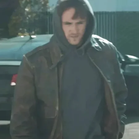 Halloween Aftermath Ryan Jaske Brown Leather Jacket Front