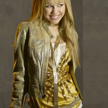 Hannah Montana Gold Leather Jacket