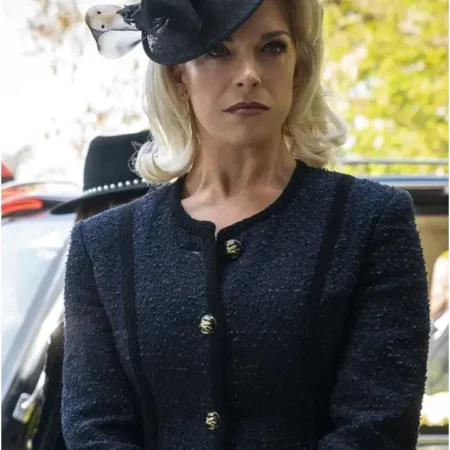 Hannah Waddingham Ted Lasso Rebecca Welton Black Long Coat webp