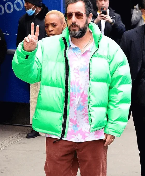 Happy Gilmore 2 Adam Sandler Green Puffer Jacket