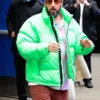 Happy Gilmore 2 Adam Sandler Green Puffer Jacket Front