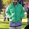 Happy Gilmore 2 Adam Sandler Green Puffer Jacket Front View
